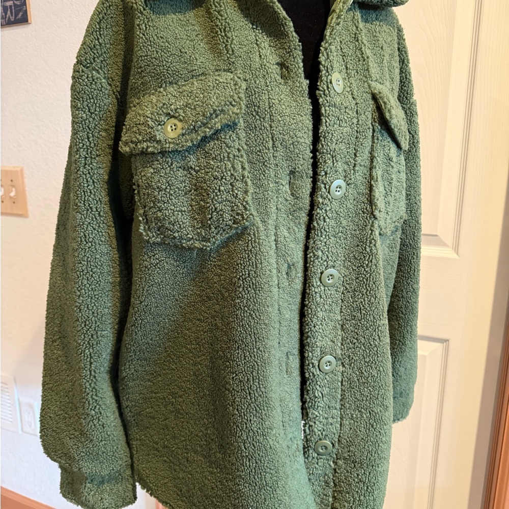 Amazon Essentials Forest Green Teddy Jacket NWT - image 7
